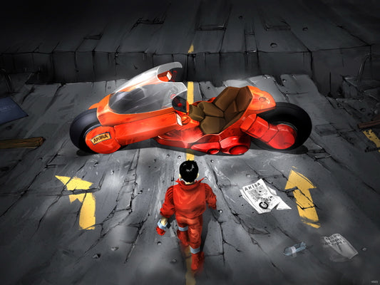 Akira Shotaro Kaneda Bike Anime Manga Art Wall Art Print Poster