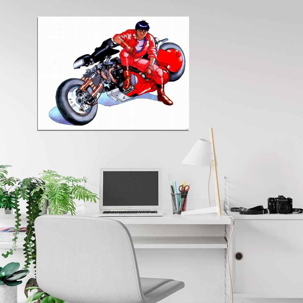 Akira Shotaro Kaneda Bike Painting Anime Manga Art Wall Art Print Poster