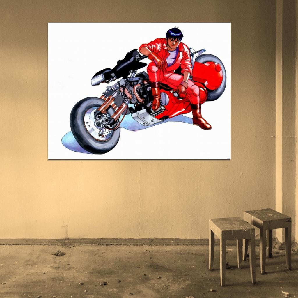 Akira Shotaro Kaneda Bike Painting Anime Manga Art Wall Art Print Poster