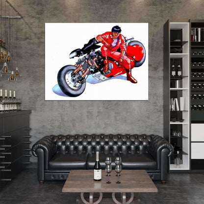 Akira Shotaro Kaneda Bike Painting Anime Manga Art Wall Art Print Poster