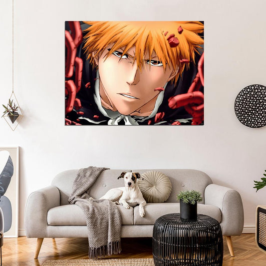 Bleach Kurosaki Ichigo Portrait Anime Manga Art Wall Art Print Poster