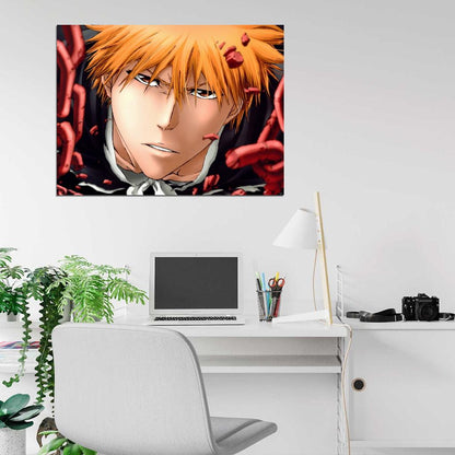 Bleach Kurosaki Ichigo Portrait Anime Manga Art Wall Art Print Poster