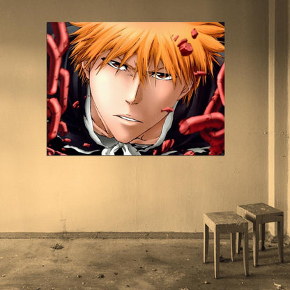 Bleach Kurosaki Ichigo Portrait Anime Manga Art Wall Art Print Poster