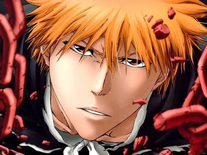 Bleach Kurosaki Ichigo Portrait Anime Manga Art Wall Art Print Poster
