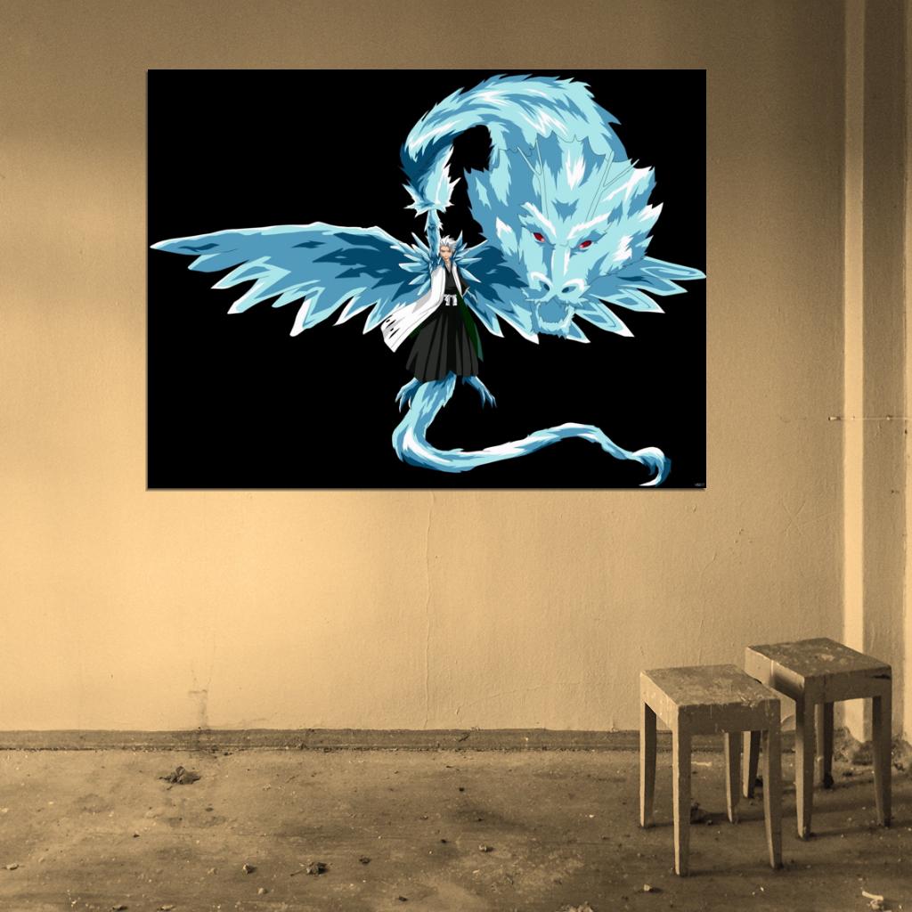 Bleach Toshiro Hitsugaya Bankai Daiguren Hyourinmaru Anime Manga Art Wall Art Print Poster
