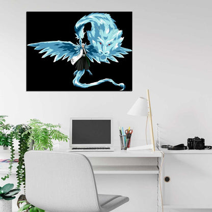 Bleach Toshiro Hitsugaya Bankai Daiguren Hyourinmaru Anime Manga Art Wall Art Print Poster