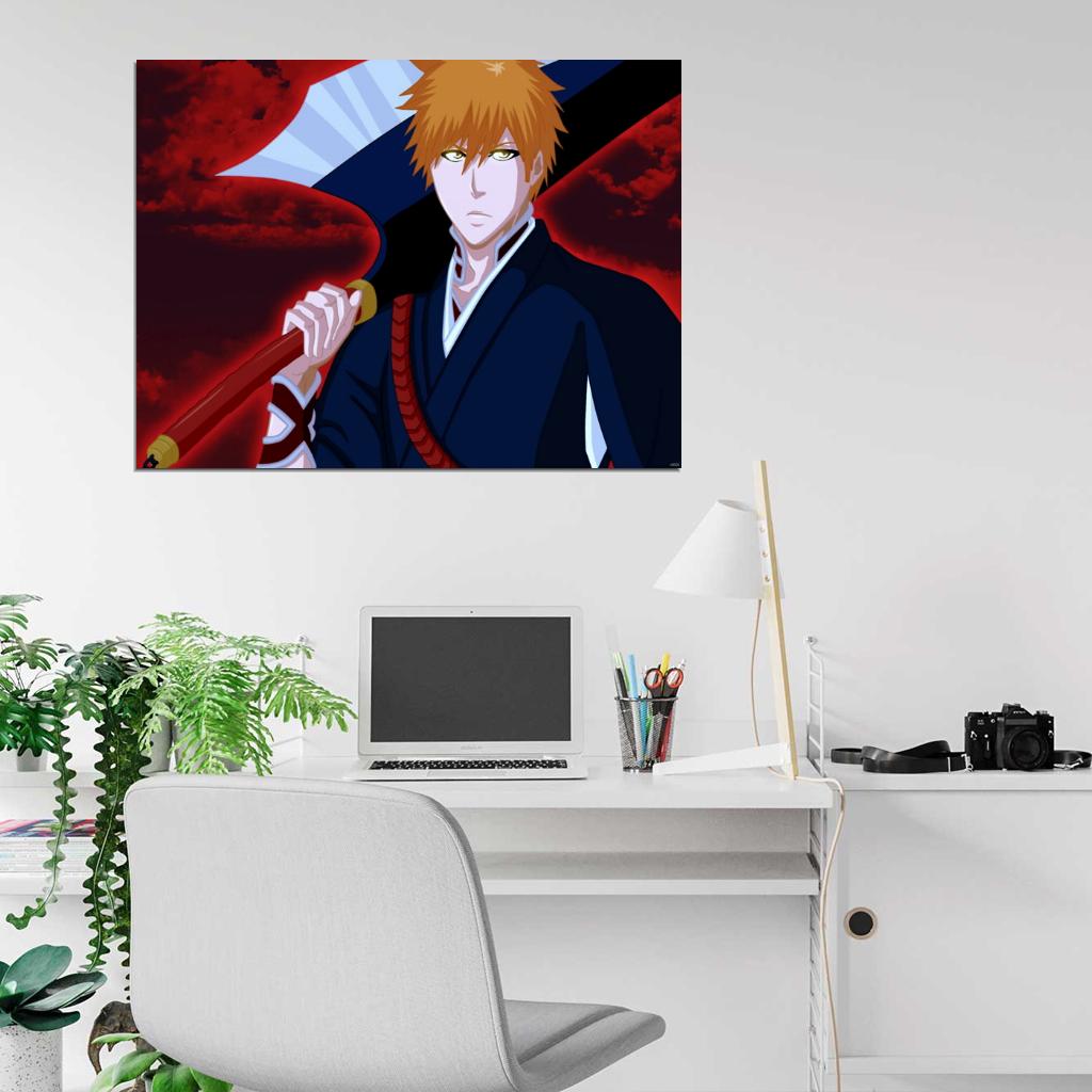 Bleach Kurosaki Ichigo Anime Manga Art Wall Art Print Poster
