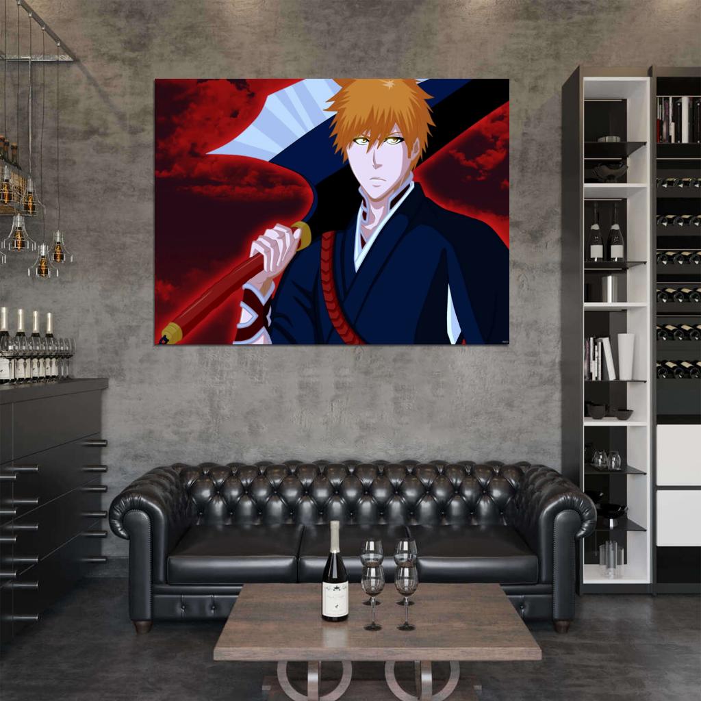 Bleach Kurosaki Ichigo Anime Manga Art Wall Art Print Poster