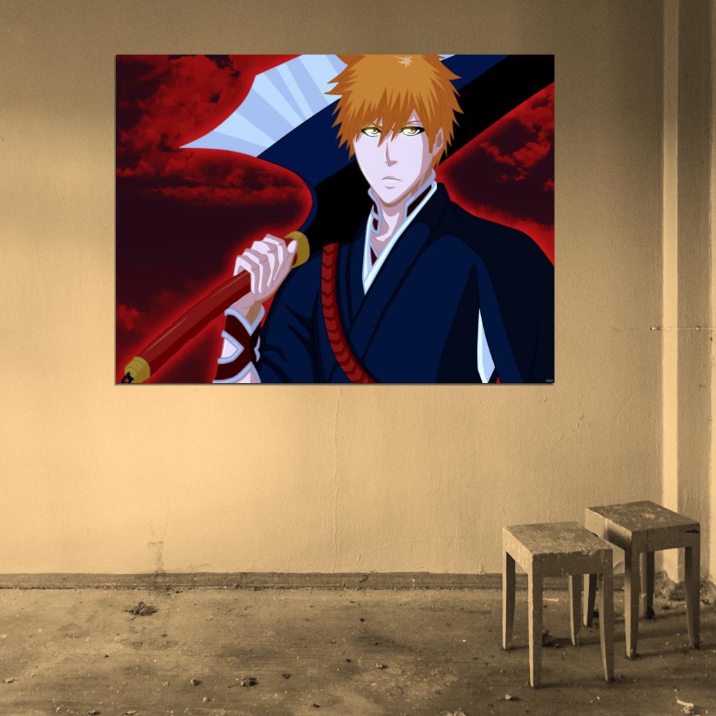 Bleach Kurosaki Ichigo Anime Manga Art Wall Art Print Poster