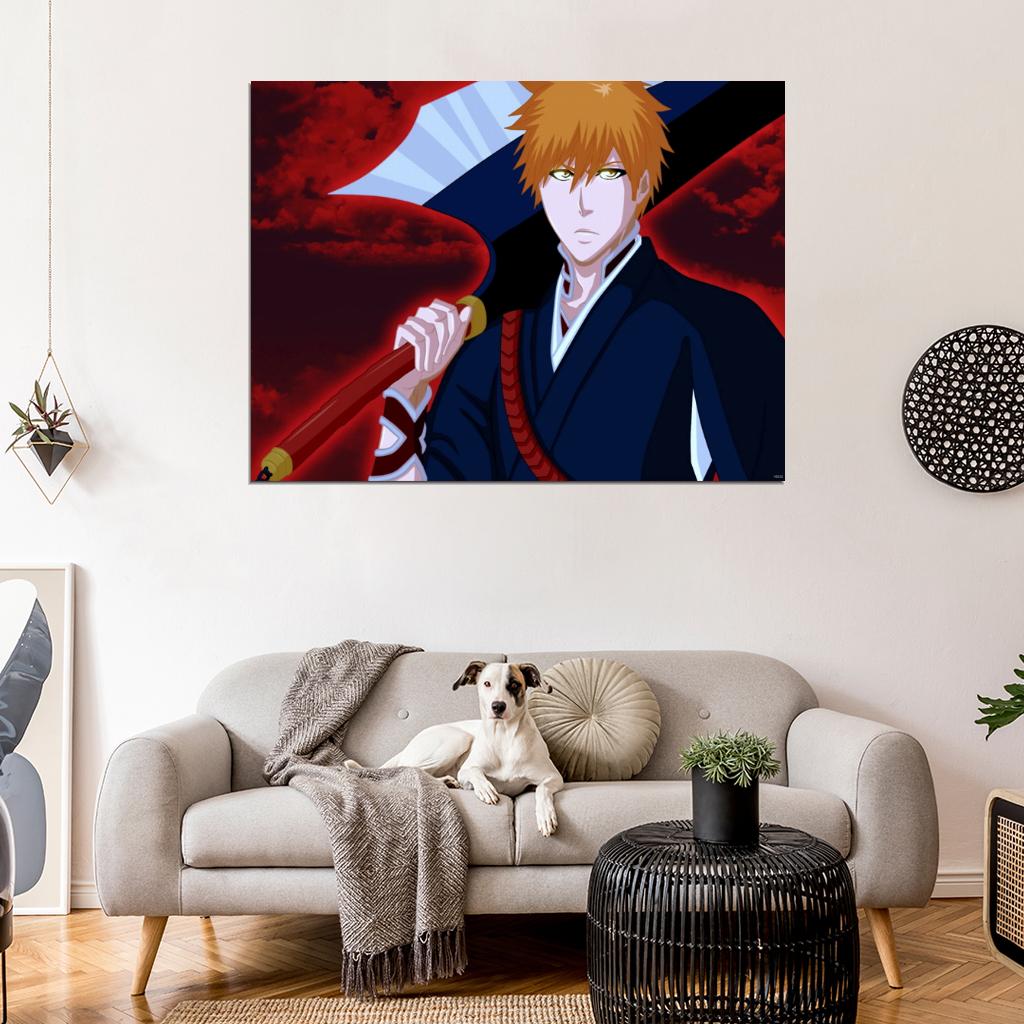 Bleach Kurosaki Ichigo Anime Manga Art Wall Art Print Poster