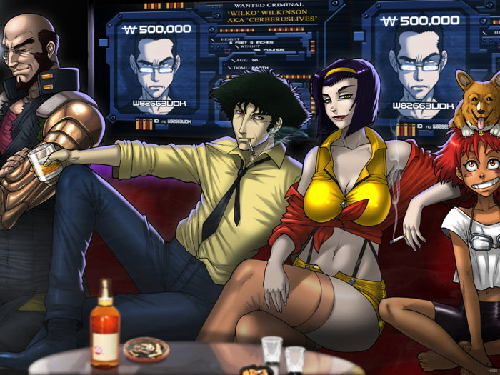 Cowboy Bebop Characters Spike Spiegel Jet Black Faye Valentine Edward Ein Anime Manga Art Wall Art Print Poster