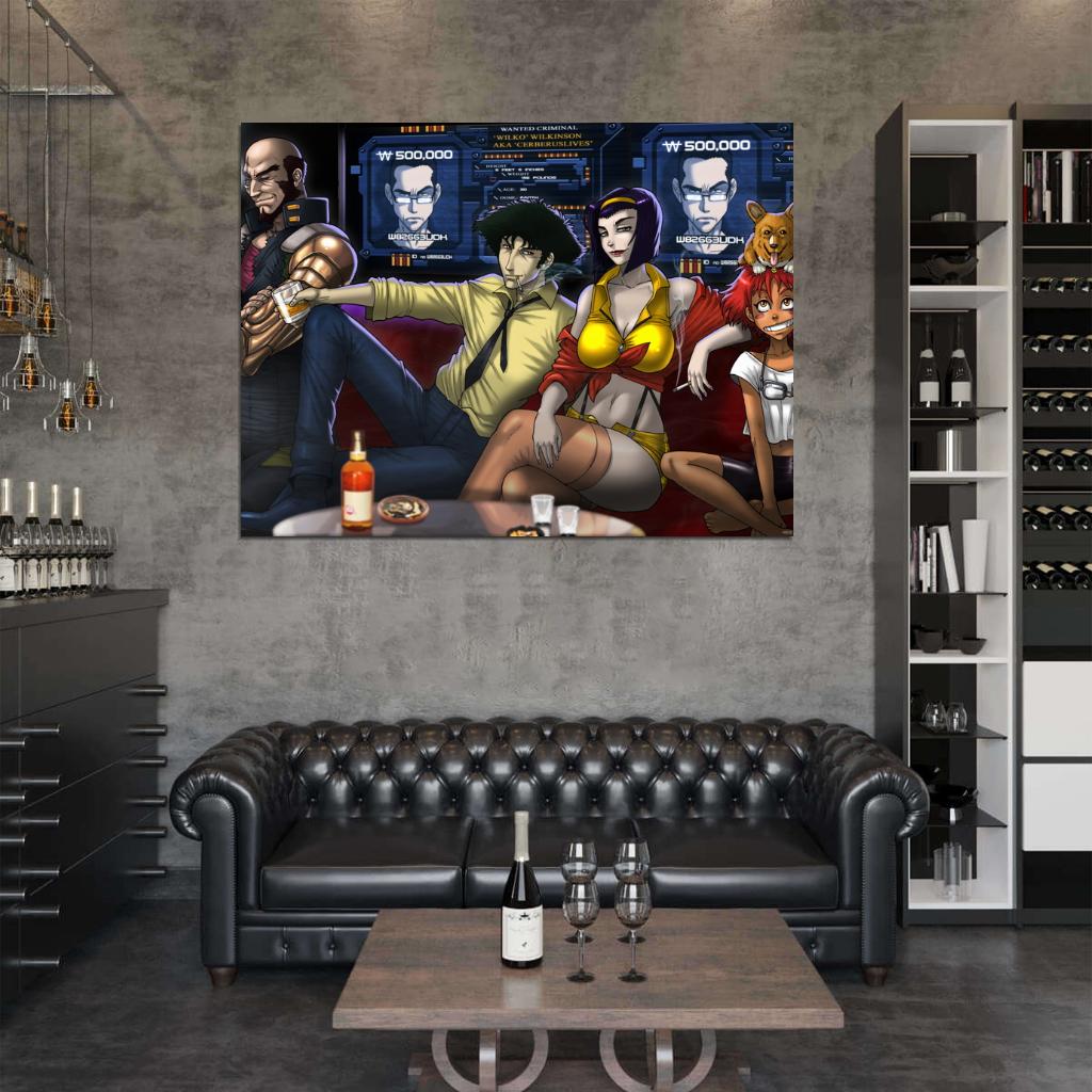 Cowboy Bebop Characters Spike Spiegel Jet Black Faye Valentine Edward Ein Anime Manga Art Wall Art Print Poster