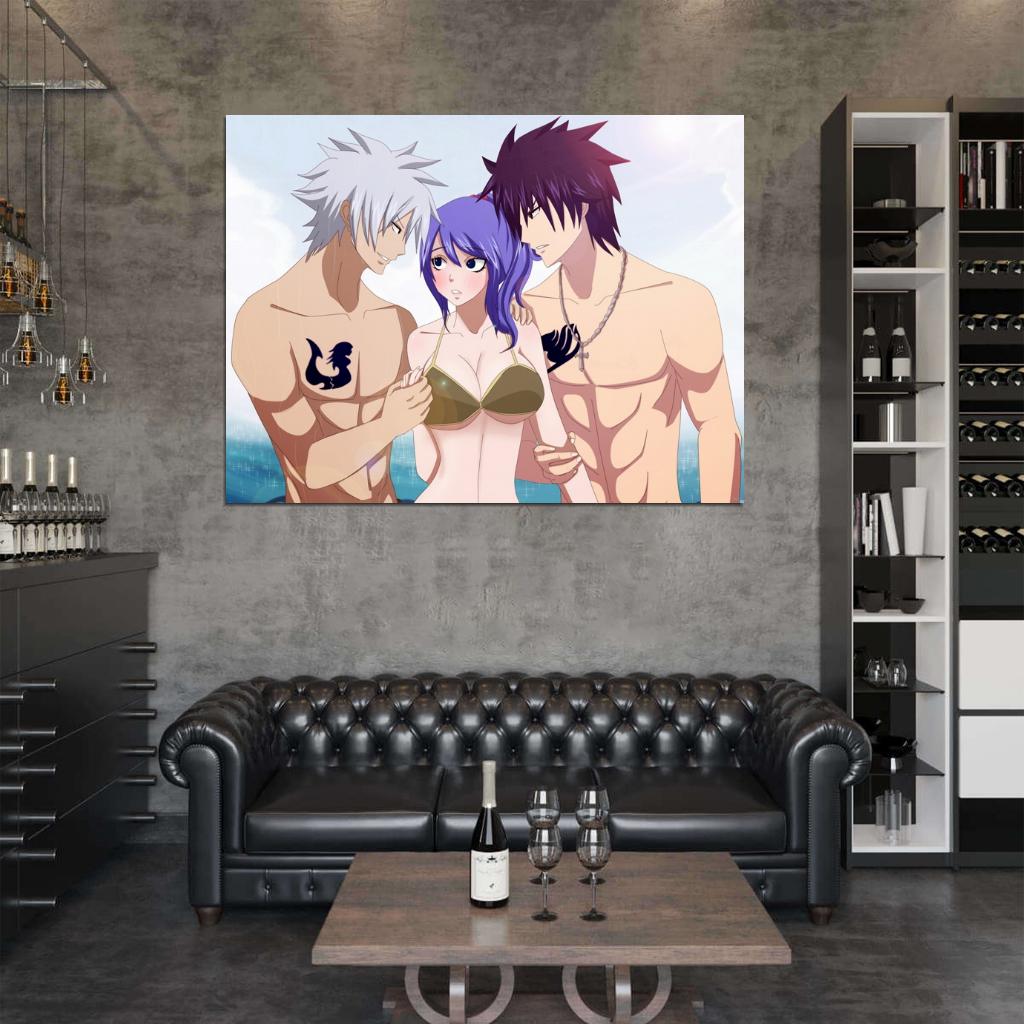 Fairy Tail Gray Fullbuster Juvia Loxar Lyon Vastia Hot Anime Manga Art Wall Art Print Poster