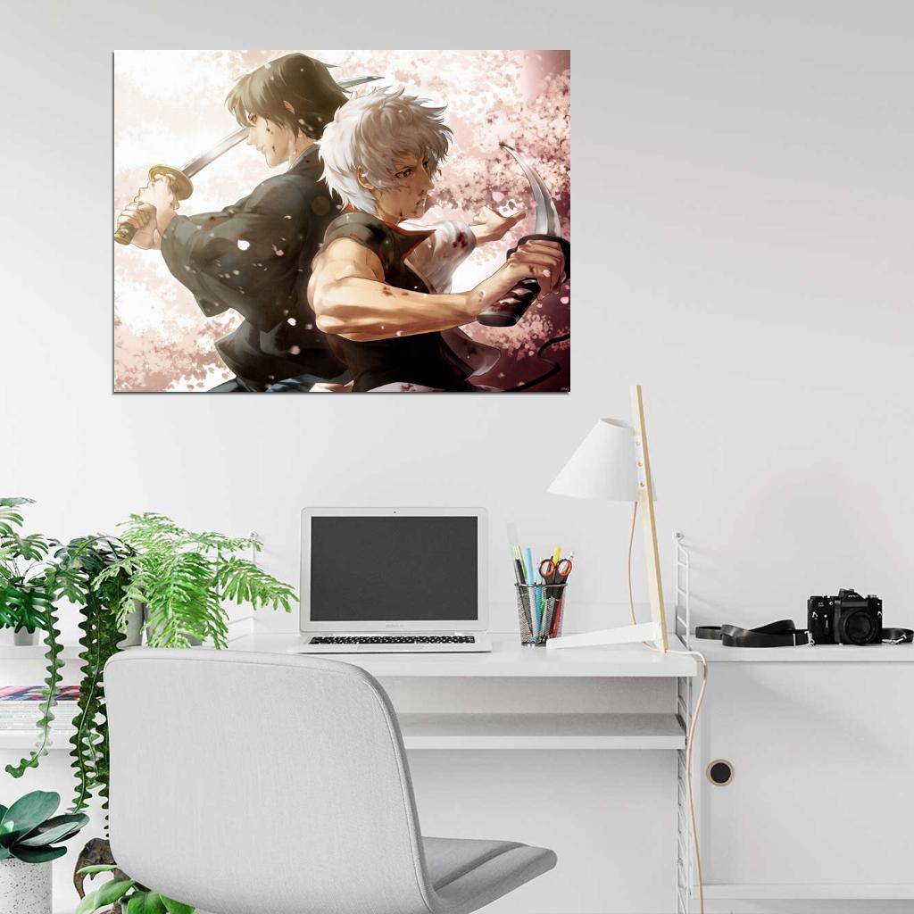 Gintama Katsura Kotaro Sakata Gintoki Anime Manga Art Wall Art Print Poster