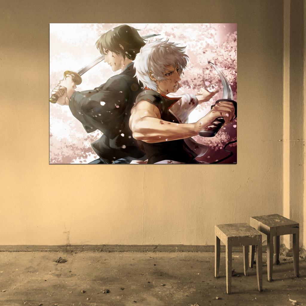 Gintama Katsura Kotaro Sakata Gintoki Anime Manga Art Wall Art Print Poster