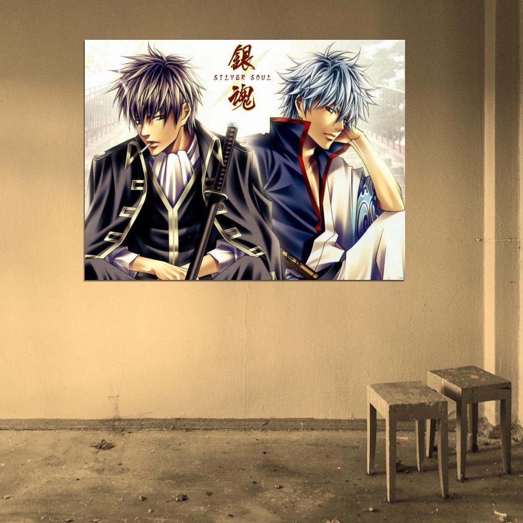 Gintama Sakata Gintoki Hijikata Toushirou Anime Manga Art Wall Art Print Poster