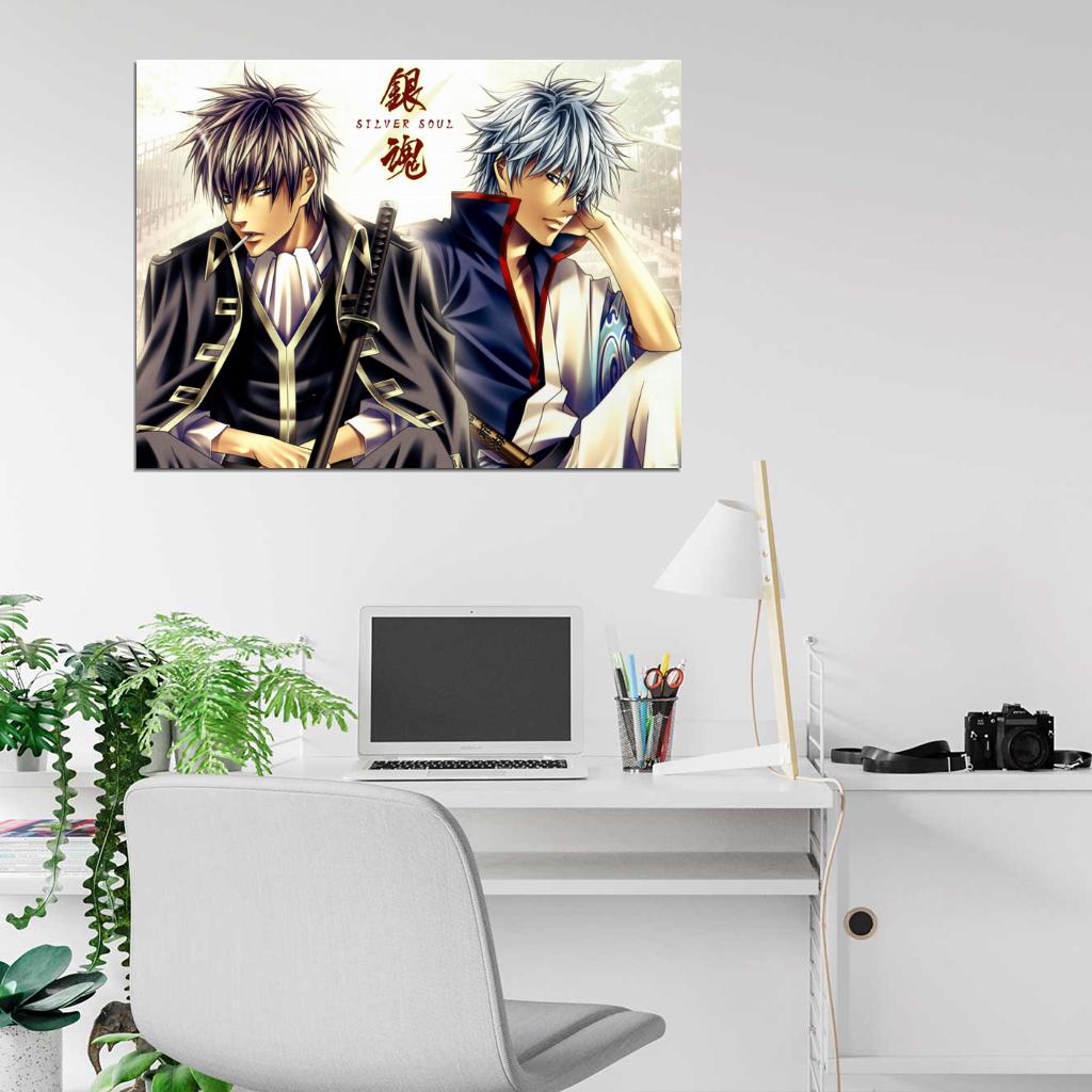 Gintama Sakata Gintoki Hijikata Toushirou Anime Manga Art Wall Art Print Poster