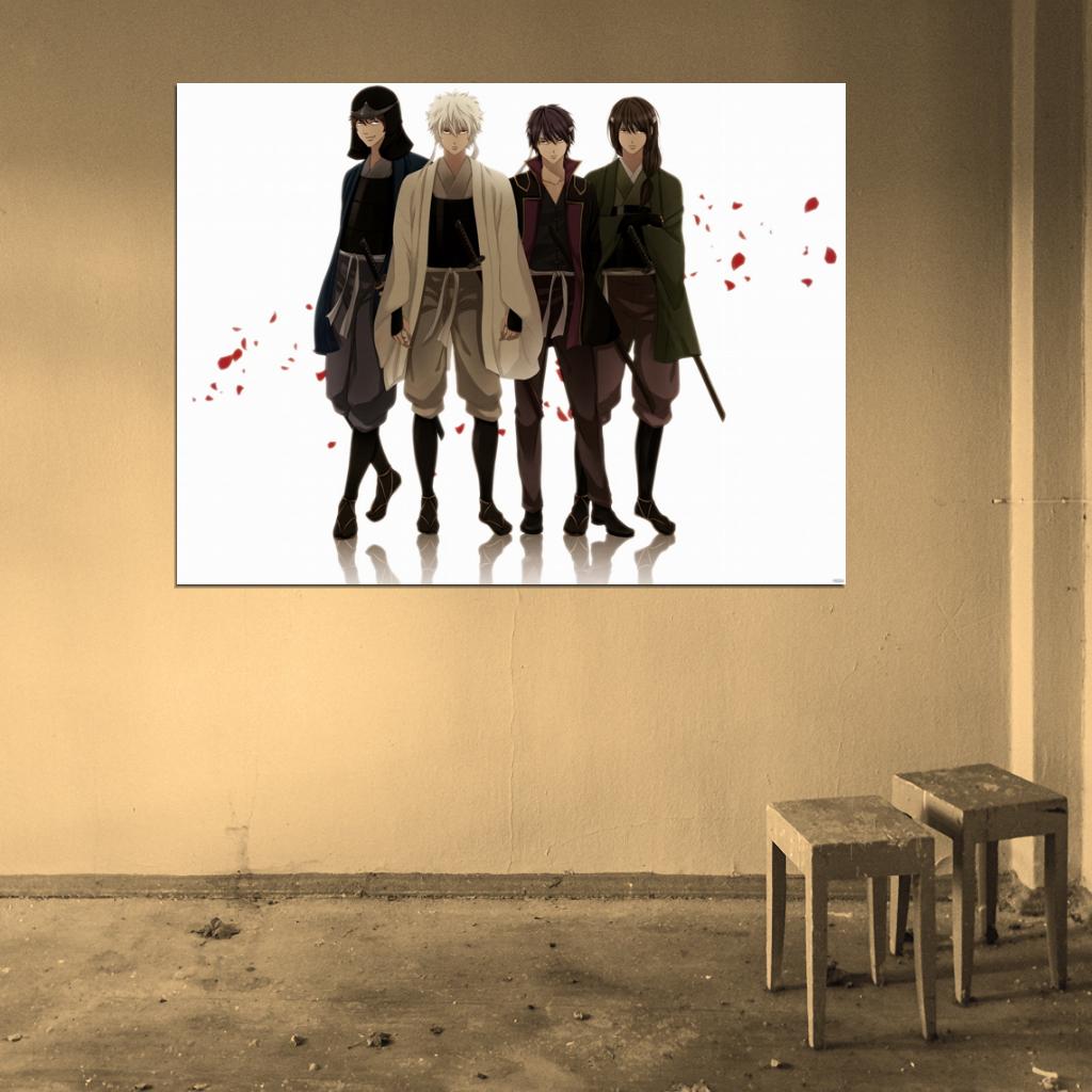 Gintama Characters Sakata Gintoki Katsura Kotaro Tatsuma Sakamoto Takasugi Shinsuke Anime Manga Art Wall Art Print Poster