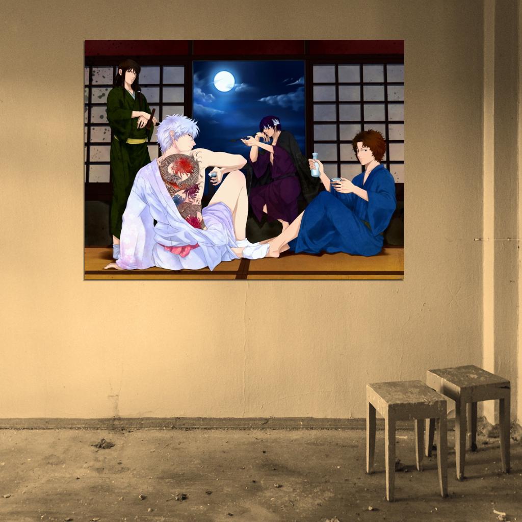 Gintama Sakata Gintoki Katsura Kotaro Tatsuma Sakamoto Takasugi Shinsuke Anime Manga Art Wall Art Print Poster