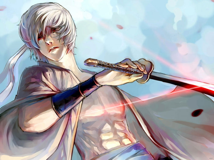 Gintama Sakata Gintoki Awesome Katana Anime Manga Art Wall Art Print Poster
