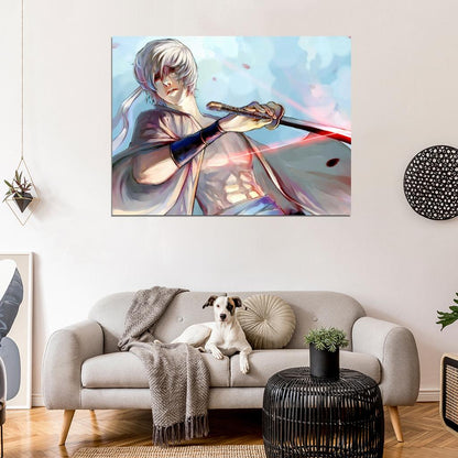 Gintama Sakata Gintoki Awesome Katana Anime Manga Art Wall Art Print Poster