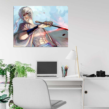 Gintama Sakata Gintoki Awesome Katana Anime Manga Art Wall Art Print Poster