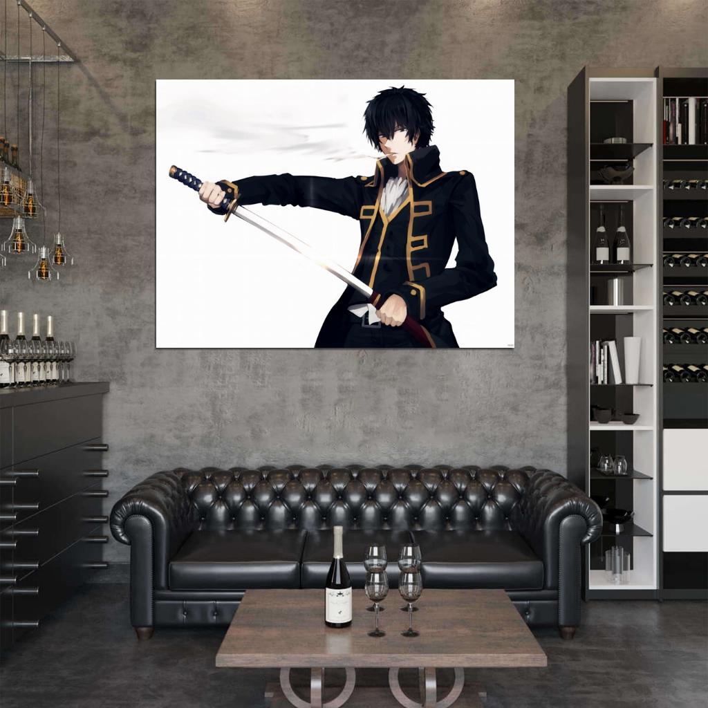 Gintama Hijikata Toushirou Katana Anime Manga Art Wall Art Print Poster