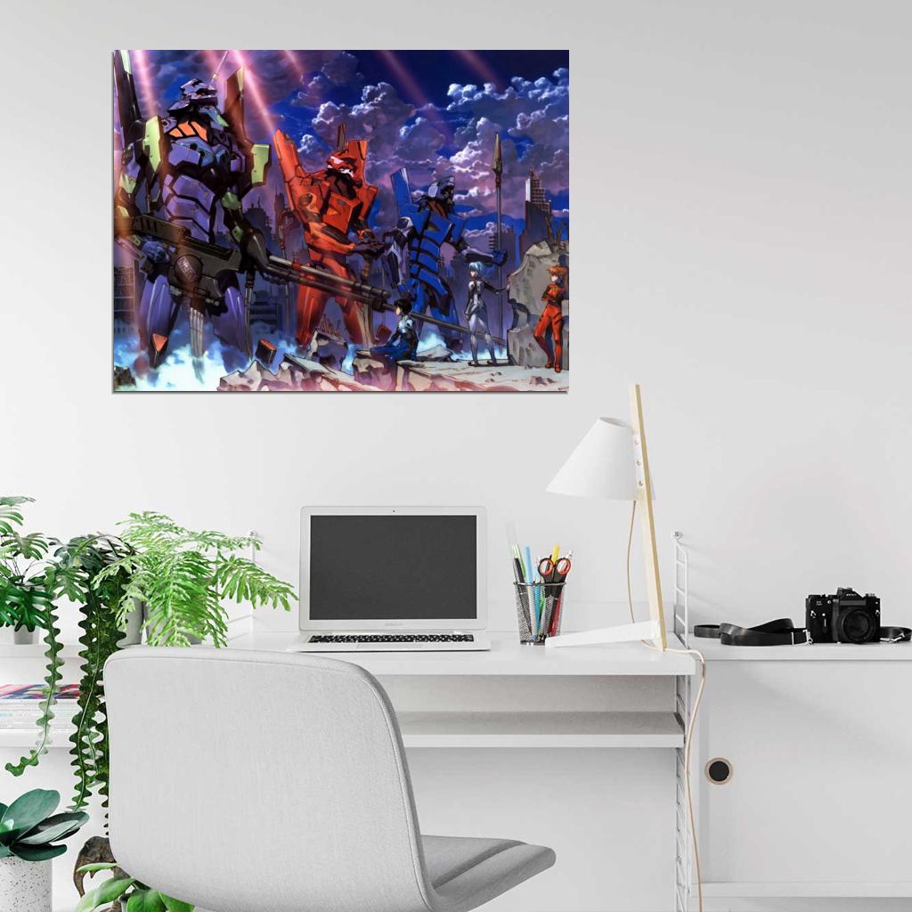 Neon Genesis Evangelion Ikari Shinji Ayanami Rei Souryuu Asuka Langley Anime Manga Art Wall Art Print Poster