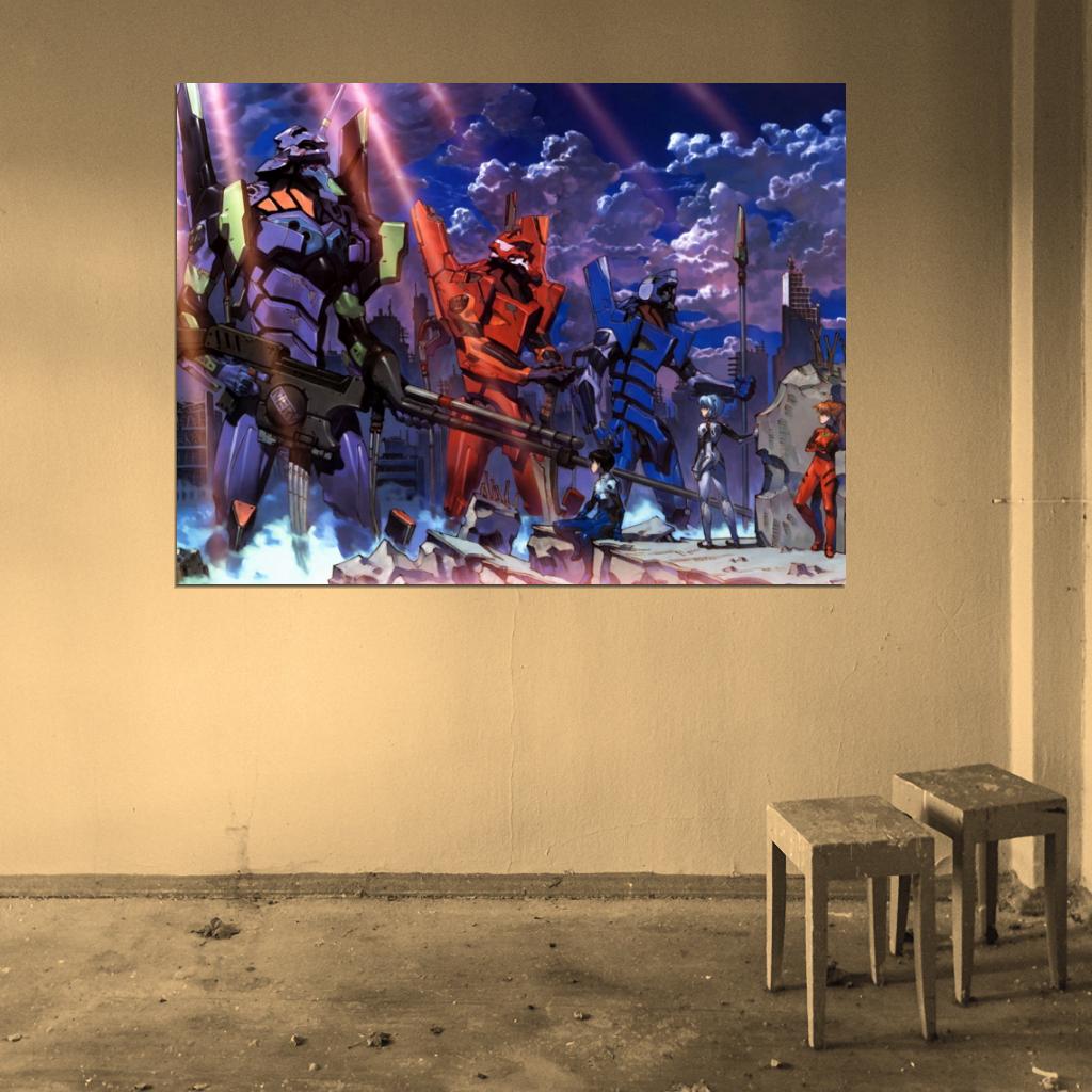 Neon Genesis Evangelion Ikari Shinji Ayanami Rei Souryuu Asuka Langley Anime Manga Art Wall Art Print Poster