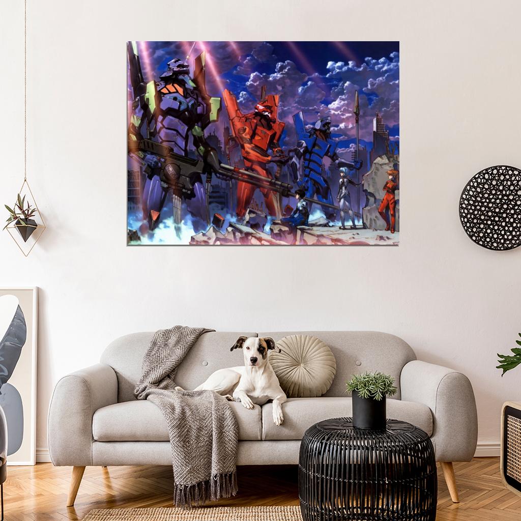 Neon Genesis Evangelion Ikari Shinji Ayanami Rei Souryuu Asuka Langley Anime Manga Art Wall Art Print Poster