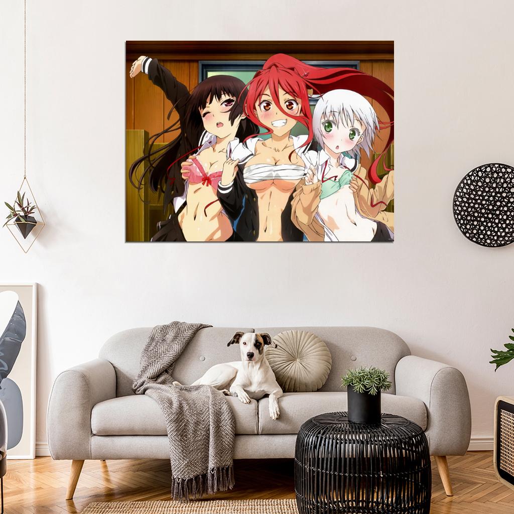 OniAi Hot Girls Boobs Anime Manga Art Wall Art Print Poster
