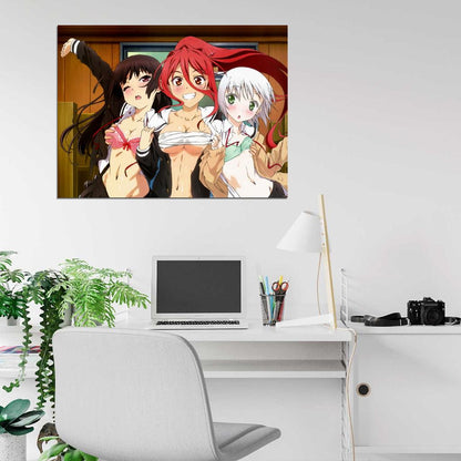 OniAi Hot Girls Boobs Anime Manga Art Wall Art Print Poster