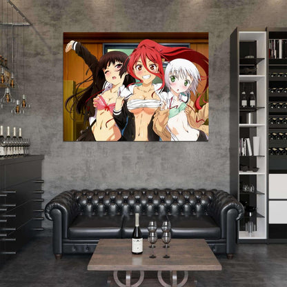 OniAi Hot Girls Boobs Anime Manga Art Wall Art Print Poster