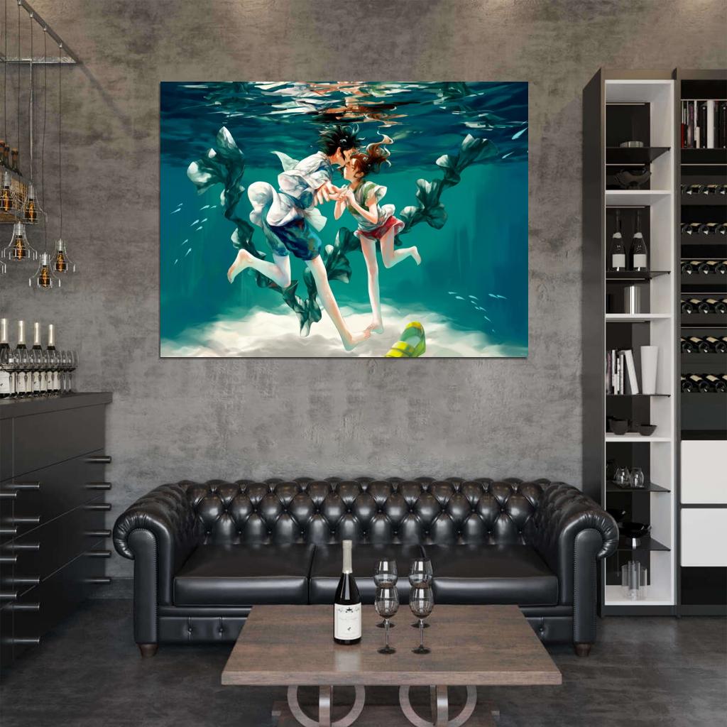 Spirited Away Haku Ogino Chihiro Sen Beautiful Amazing Anime Manga Art Wall Art Print Poster