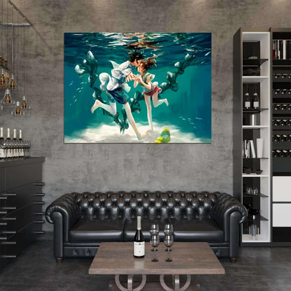 Spirited Away Haku Ogino Chihiro Sen Beautiful Amazing Anime Manga Art Wall Art Print Poster