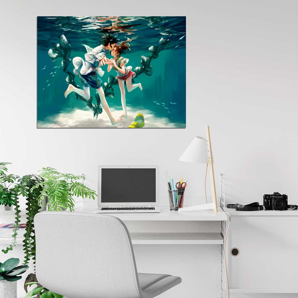 Spirited Away Haku Ogino Chihiro Sen Beautiful Amazing Anime Manga Art Wall Art Print Poster