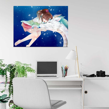 Spirited Away Haku Ogino Chihiro Sen Beautiful Amazing Anime Manga Art Wall Art Print Poster
