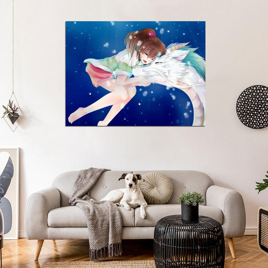 Spirited Away Haku Ogino Chihiro Sen Beautiful Amazing Anime Manga Art Wall Art Print Poster