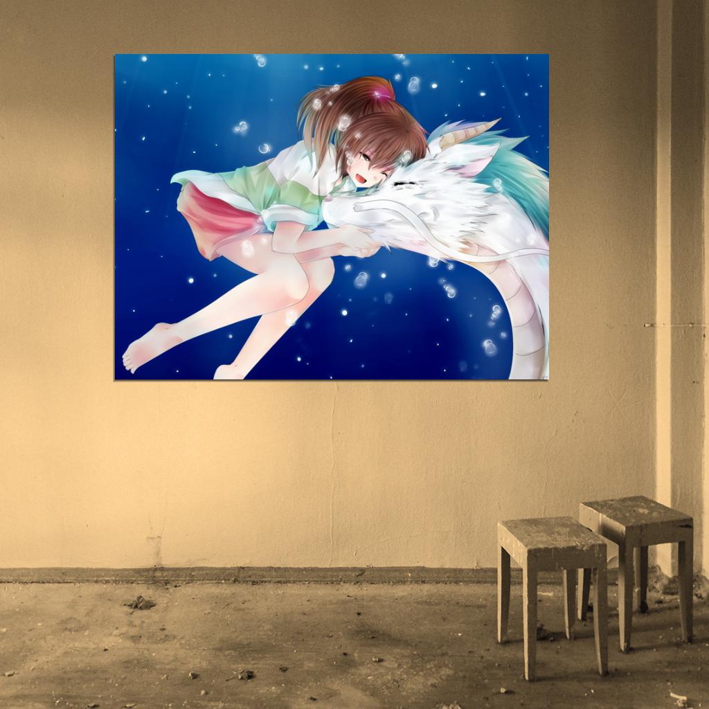 Spirited Away Haku Ogino Chihiro Sen Beautiful Amazing Anime Manga Art Wall Art Print Poster
