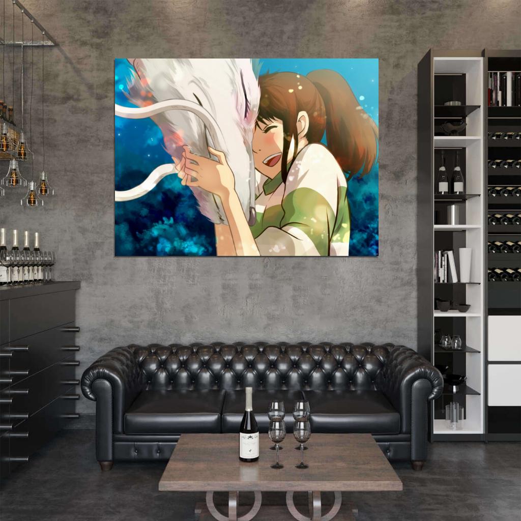 Spirited Away Haku Ogino Chihiro Sen Beautiful Amazing Anime Manga Art Wall Art Print Poster