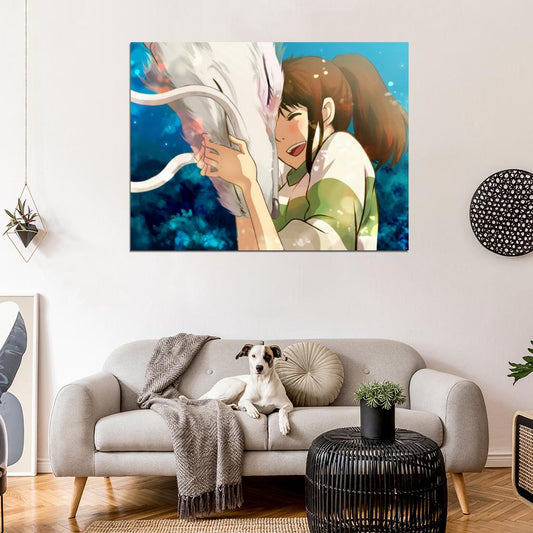 Spirited Away Haku Ogino Chihiro Sen Beautiful Amazing Anime Manga Art Wall Art Print Poster