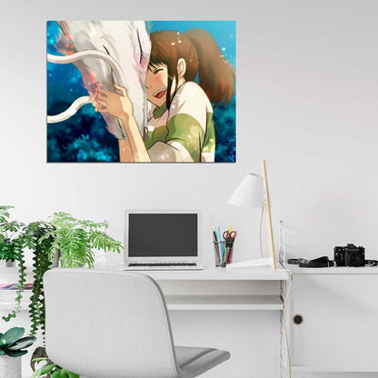 Spirited Away Haku Ogino Chihiro Sen Beautiful Amazing Anime Manga Art Wall Art Print Poster
