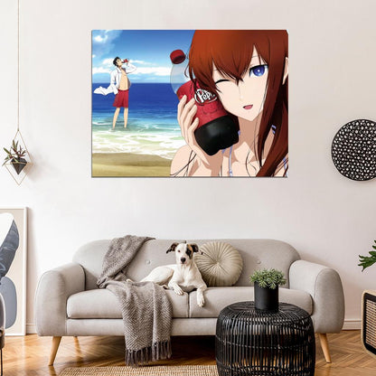 Steins Gate Makise Kurisu Okabe Rintarou Anime Manga Art Wall Art Print Poster