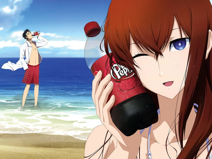 Steins Gate Makise Kurisu Okabe Rintarou Anime Manga Art Wall Art Print Poster