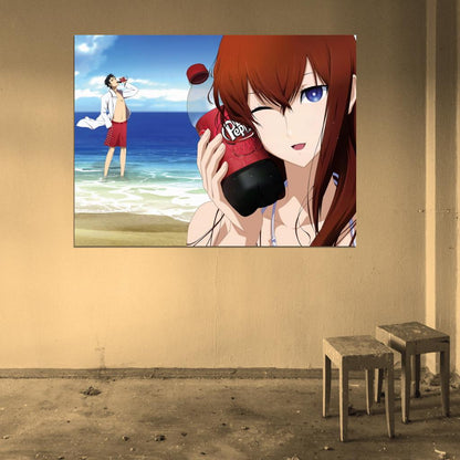 Steins Gate Makise Kurisu Okabe Rintarou Anime Manga Art Wall Art Print Poster