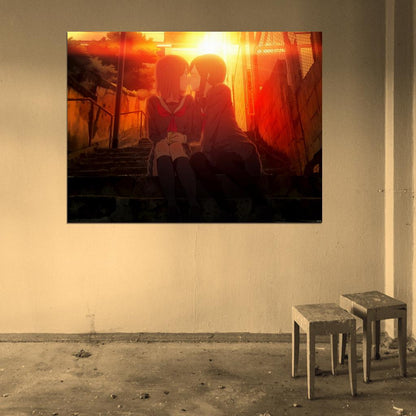 Yuri Girls Love Kiss Beautiful Hot Amazing Anime Manga Art Wall Art Print Poster