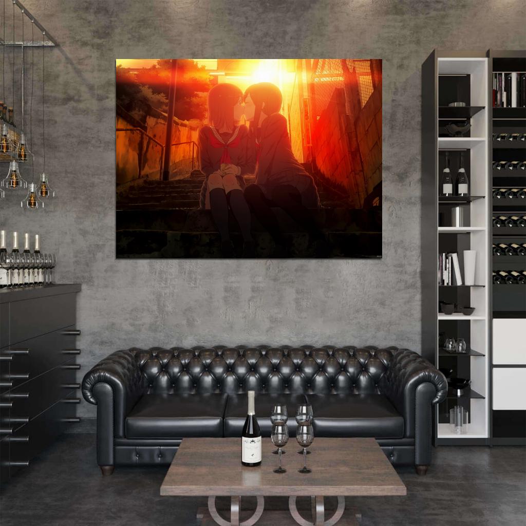 Yuri Girls Love Kiss Beautiful Hot Amazing Anime Manga Art Wall Art Print Poster