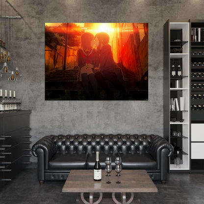 Yuri Girls Love Kiss Beautiful Hot Amazing Anime Manga Art Wall Art Print Poster