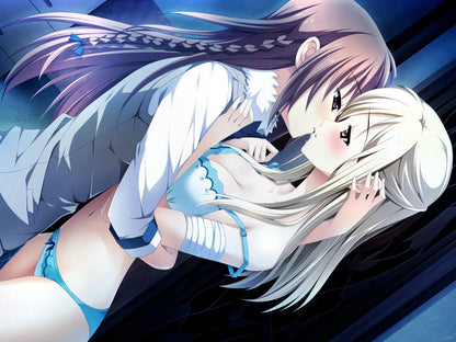 Yuri Girls Love Kiss Beautiful Hot Underwear Boobs Amazing Anime Manga Art Wall Art Print Poster