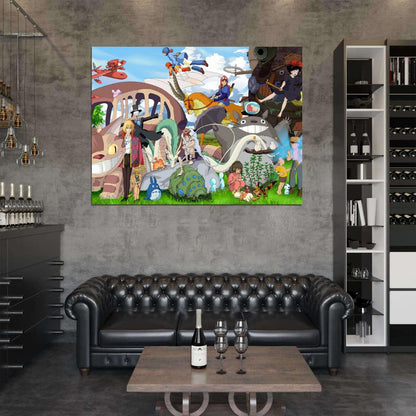 My Neighbor Totoro Howl's Moving Castle Princess Mononoke Spirited Away Beautiful Anime Manga Art Wall Art Print Poster